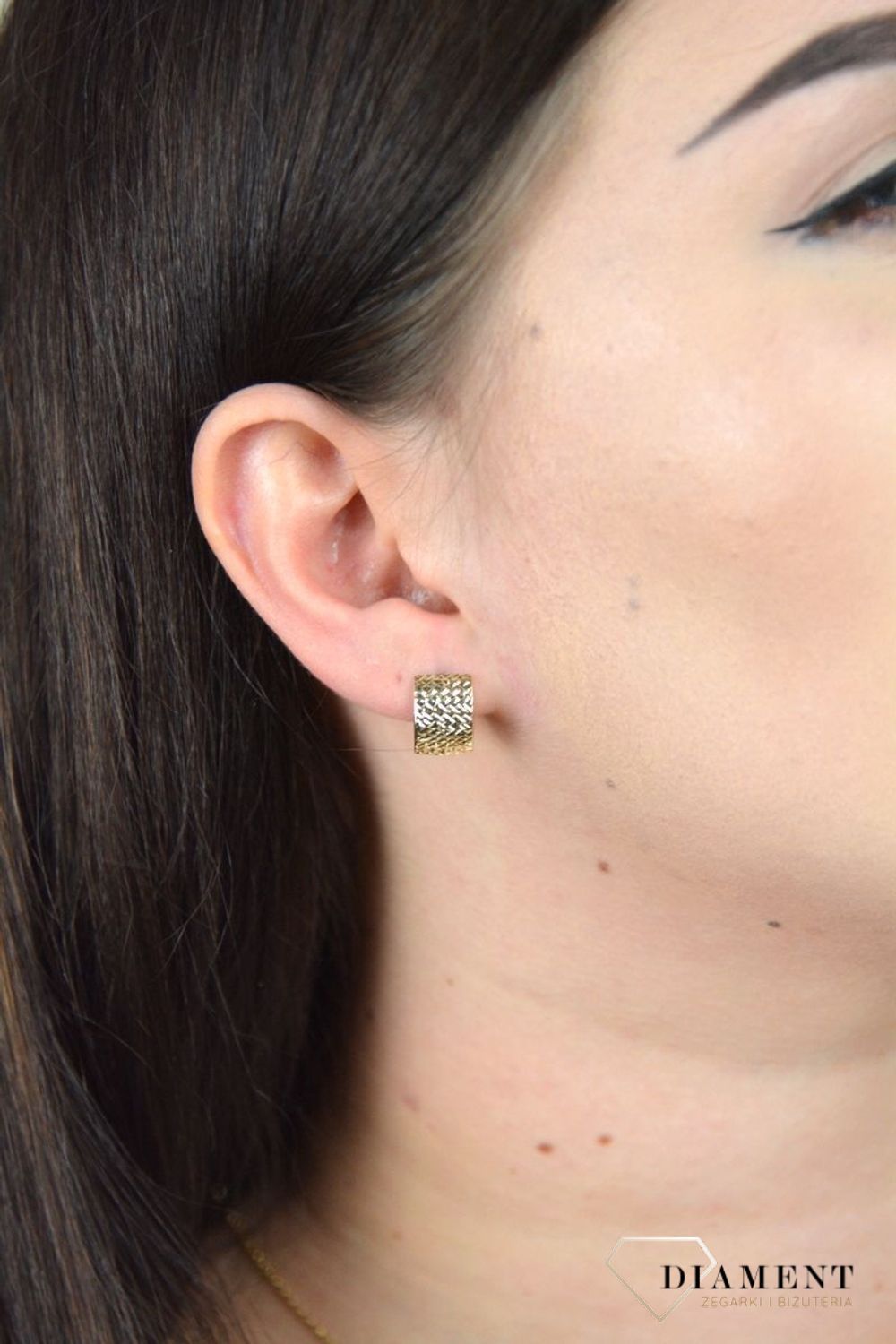 Złote kolczyki 333 'Grawerowane blaszki' KL 5011A.jpg